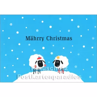 Mährry Christmas - Küstenpost Postkarte mit Schafen