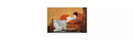 Junge Frau lesend - Mary Cassatt | Kunstkarte