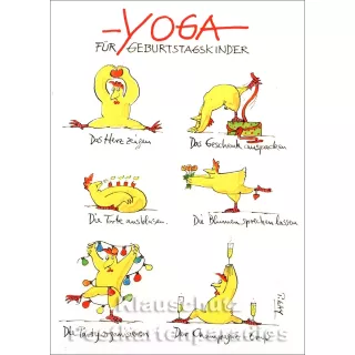Yoga für Geburtstagskinder - Peter Gaymann Postkarte