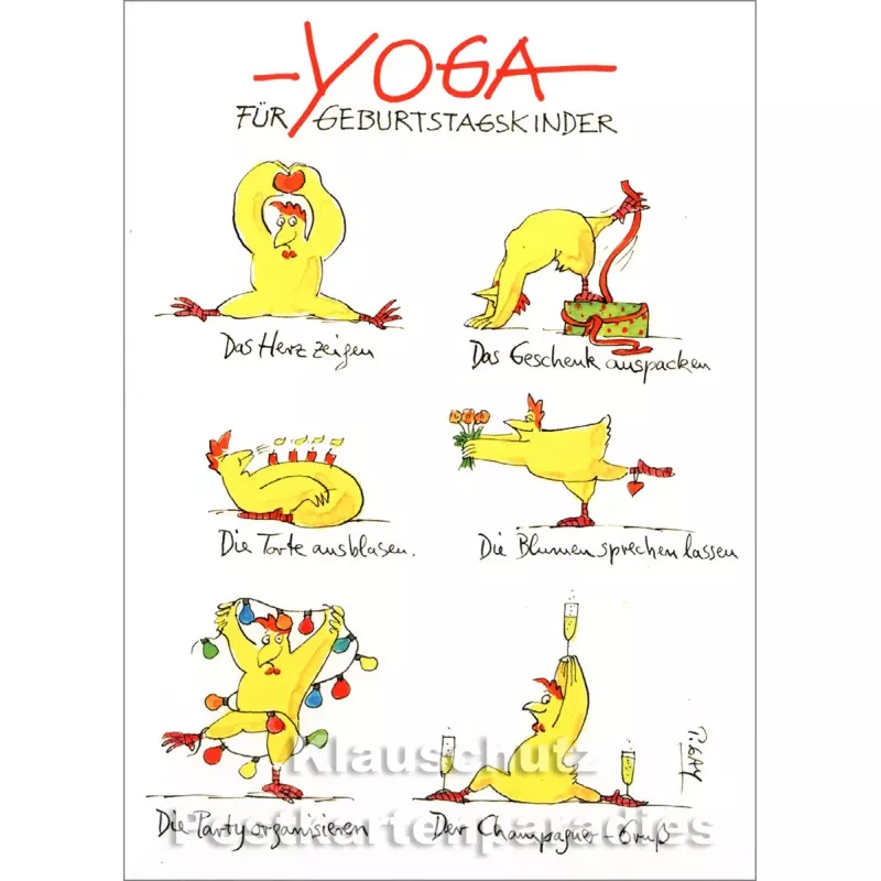 Yoga für Geburtstagskinder - Peter Gaymann Postkarte