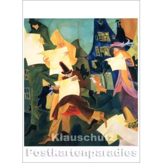 Lyonel Feininger Kunstkarte | Zeitungsleser II (1916)