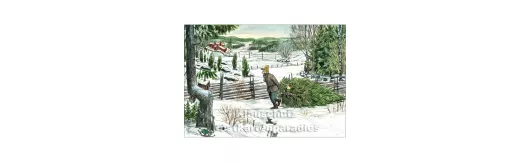 Weihnachtsbaum holen - Pettersson und Findus Postkarte
