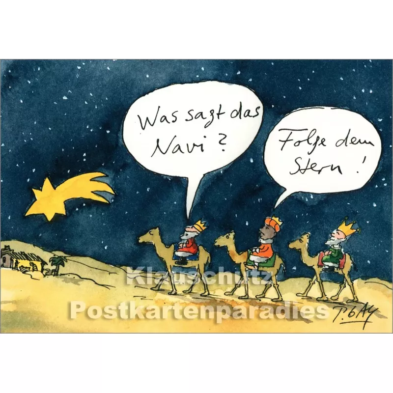 Folge dem Stern | Weihnachtskarte von Peter Gaymann