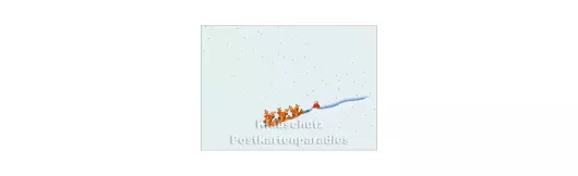 Weihnachtsmann im tiefen Schnee | Weihnachtspostkarte