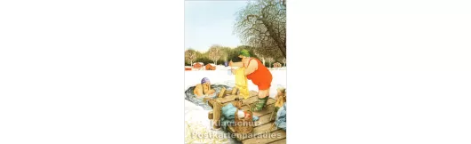 Alte Frauen beim Eisbaden | Inge Löök Postkarte