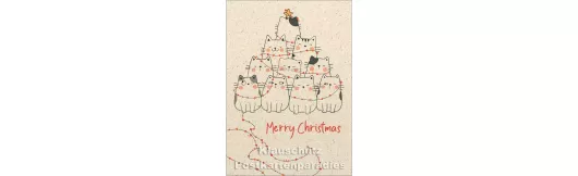 Katzen Christmas | Graspapier Weihnachtskarte