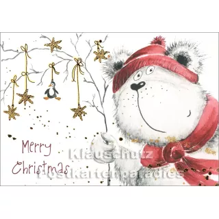 Grafik Weihnachtskarte von Taurus - Merry Christmas | Eisbär