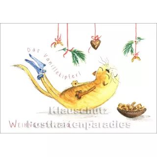 Taurus Weihnachtskarte - Weihnachtsyoga - Das Vanillekipferl