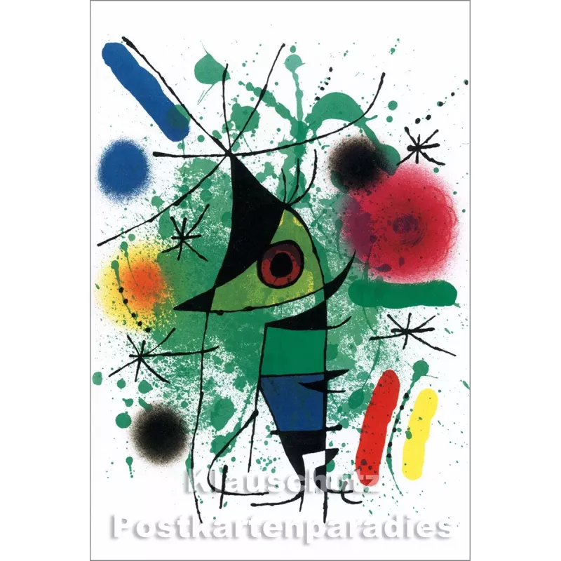 Kunst Doppelkarte von Joan Miró - Der singende Fisch (1972)