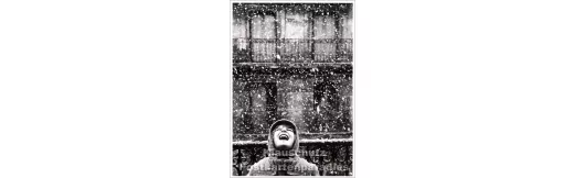 Kind lacht über den Schnee | Fotokarte