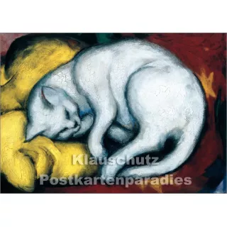 Kunstpostkarte von Taurs | Franz Marc - Die weiße Katze (1912)