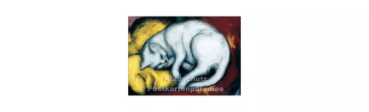 Franz Marc - Weiße Katze | Kunstpostkarte