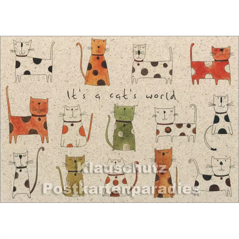 Graspapier Postkarte von Taurus - It`s a cat`s world