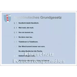 Postkarte von Cityproducts mit dem norddeutschen Grundgesetz