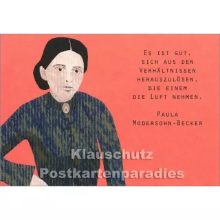 Holzschliffpappe Zitat Postkarte von Studio Blankensteyn | Paula Modersohn-Becker