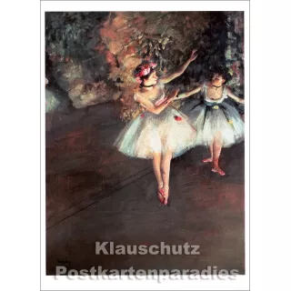 Kunstkarte von Edgar Degas | Zwei Tänzerinnen auf der Bühne