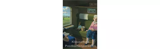 Osterhase im Zug - Sowa | Postkarte