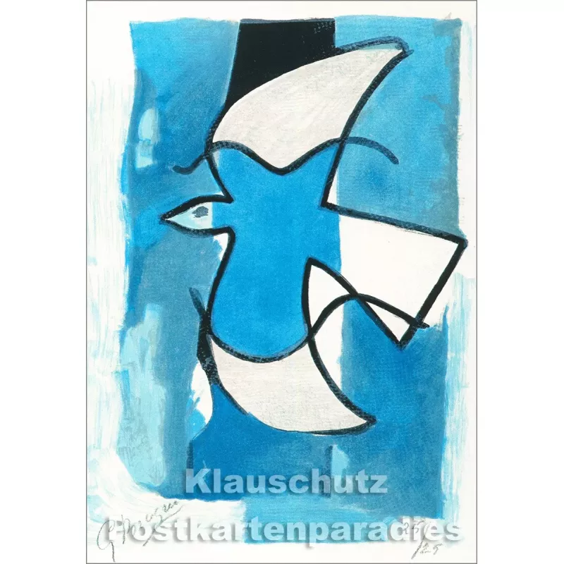 George Braque - Vogel in Blau und Grau | Kunst Doppelkarte