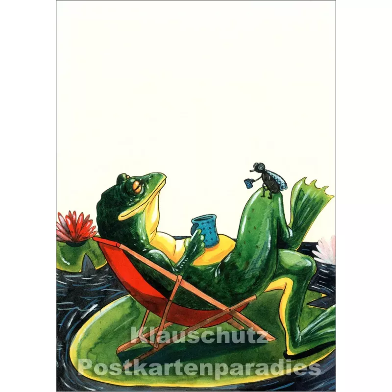 Postkarte aus dem 'Peter Hammer Verlag' von Leonard Erlbruch - Pausenfrosch