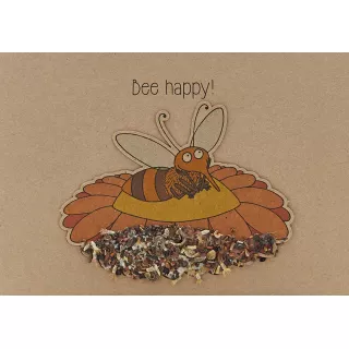 Bee Happy - Blumensamen Grußkarte von Die Stadtgärtner