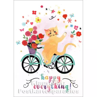 Happy Everything | Katzen Postkarte