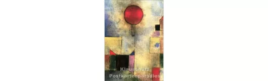 Paul Klee - Red Balloon | Kunst Postkarte