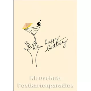 Buntstift Spitzer Doppelkarte zum Geburtstag von Discordia | Happy Birthday - Cocktail