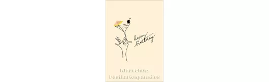 Happy Birthday - Cocktail | Buntstift Spitzer Doppelkarte