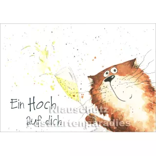 Ein Hoch auf dich | Postkarte - Illustration: Gisela Herberger