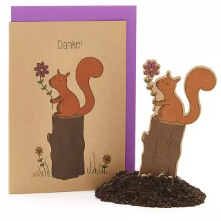 Danke - Eichhörnchen | Blumensamen Grußkarte von Die Stadtgärtner