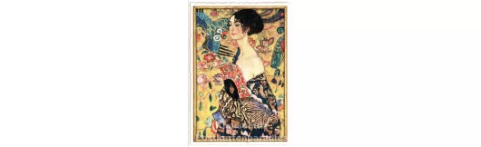Gustav Klimt - Dame mit Fächer | Kunst Glitterkarte