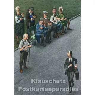 Rentner und Junge - Georg Haderer | Inkognito Postkarte