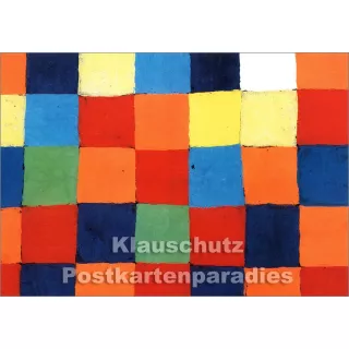 Farbtafel - Tushita Kunstpostkarte von Paul Klee