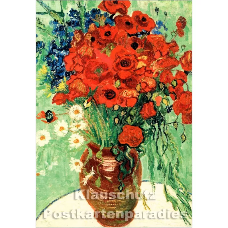 Kunst Doppelkarte mit Gemälde von Van Gogh | Vase mit Blumen