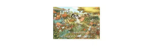 Kuh Lieselotte im Garten | Kinder Postkarte