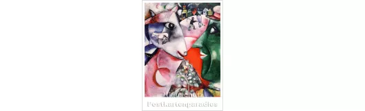 Marc Chagall - Das Dorf | Kunst Postkarte