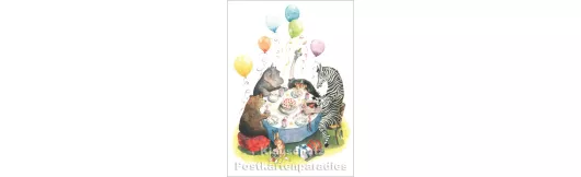 Tierischer Geburtstag | Kinder Postkarte