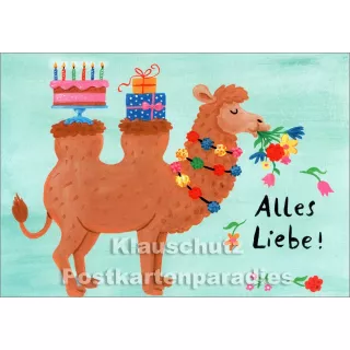 Postkarte von Nastja Holtfreter: Geburtstags-Kamel