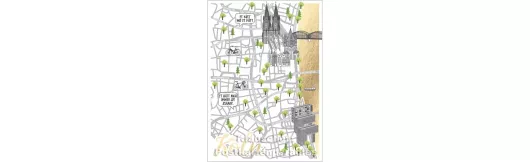 Stadtplan | Kölsche Postkarte goldfarben